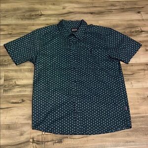 Patagonia Navy Blue and White Casual Button Down Shirt